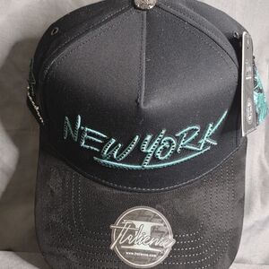 Crown Black and Teal New York Hat